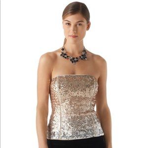 Ombre Mixed Metallic Sequin Bustier Size 4